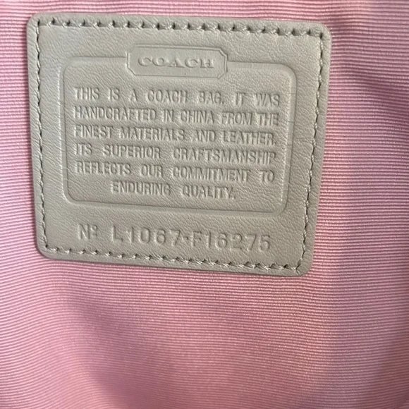 Coach Signature Tote in Pink, Blue, and Gray - Picture 3 of 5